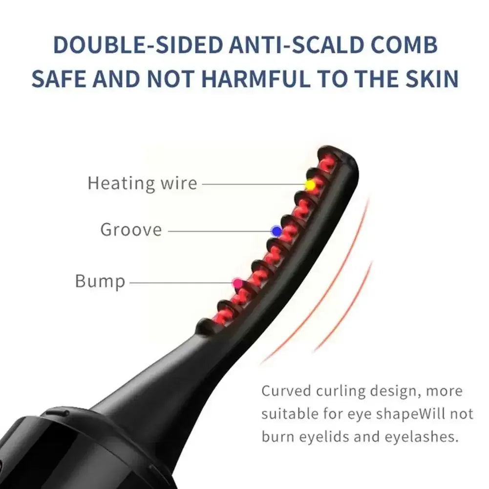 USB Rechargeable Heated Eyelash Curler with 4 Heat Modes
