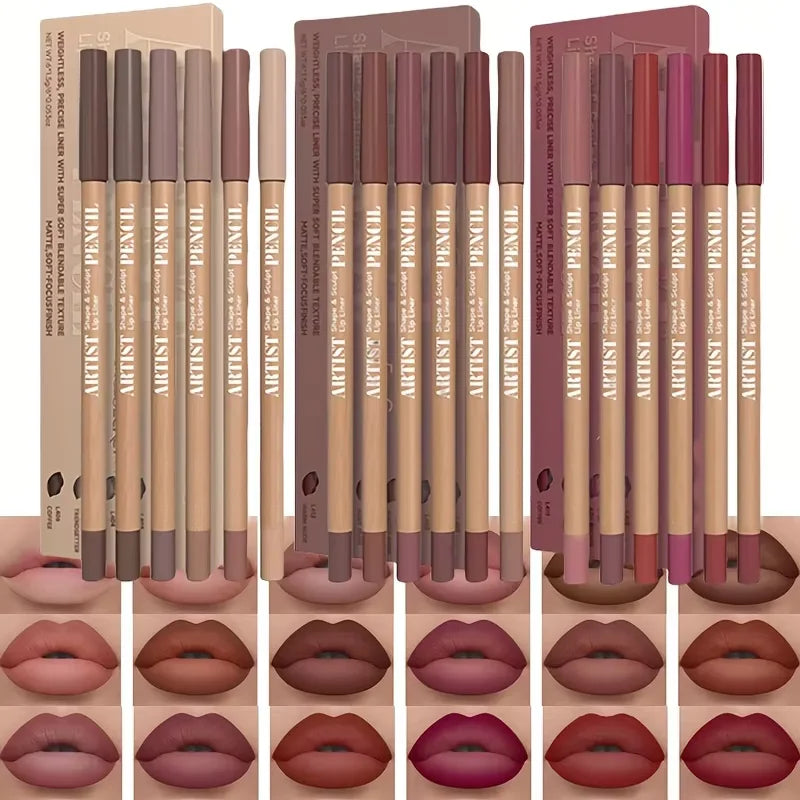 6-Piece Velvet Matte Lip Liner Set