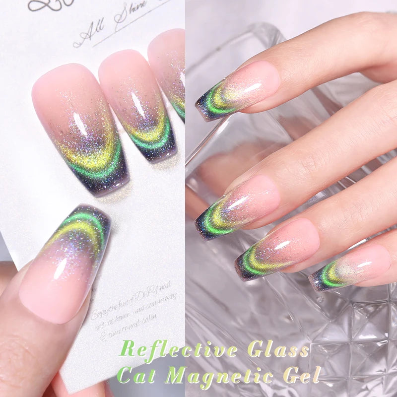 Black Glass Cat Eye Gel Polish