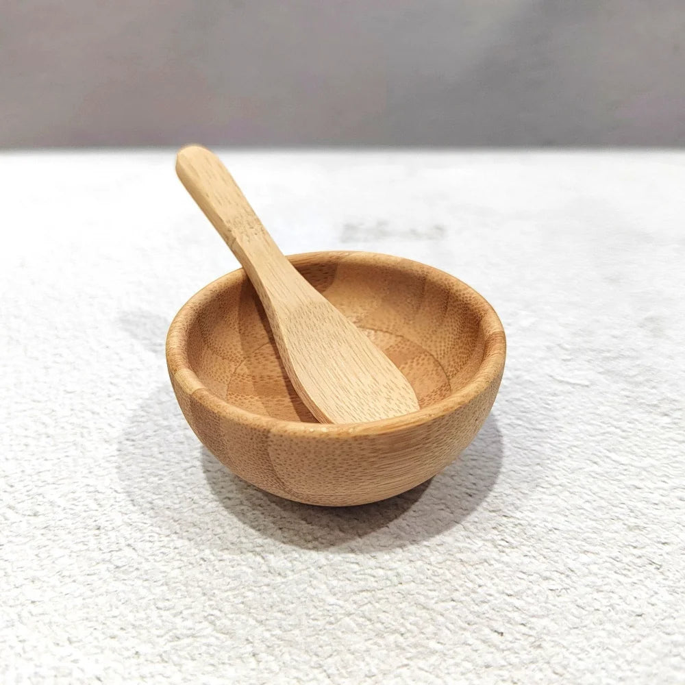 Mini Bamboo Face Mask Mixing Bowl Set