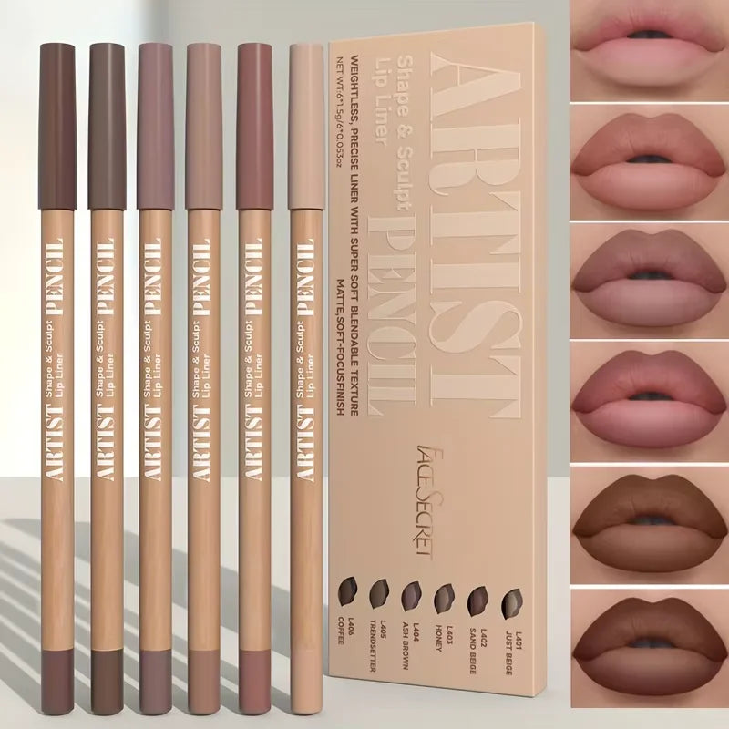 6-Piece Velvet Matte Lip Liner Set