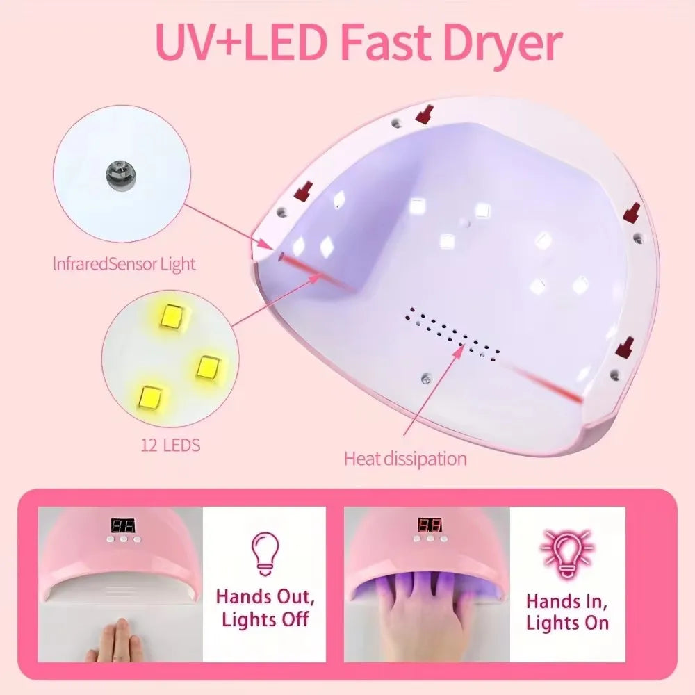 Electric Nail Drill & UV LED Nail Lamp Kit