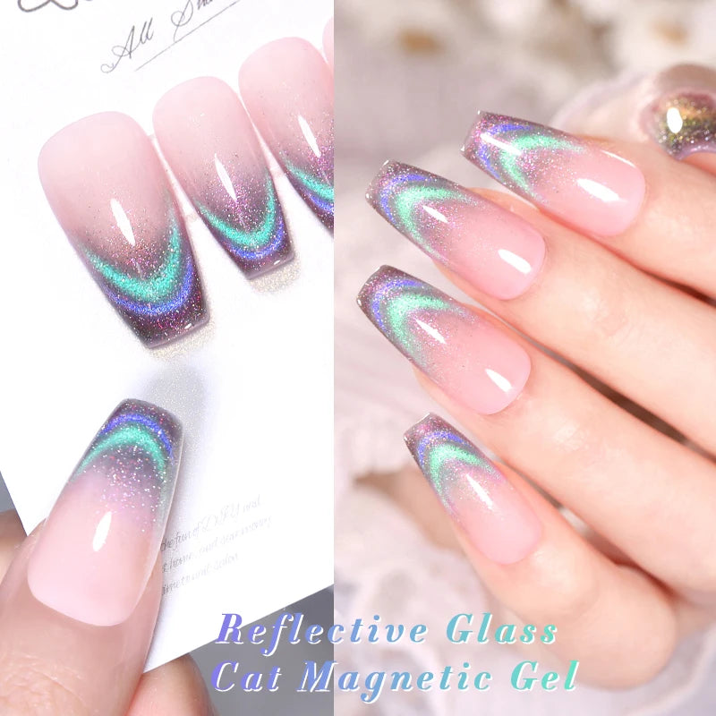 Black Glass Cat Eye Gel Polish