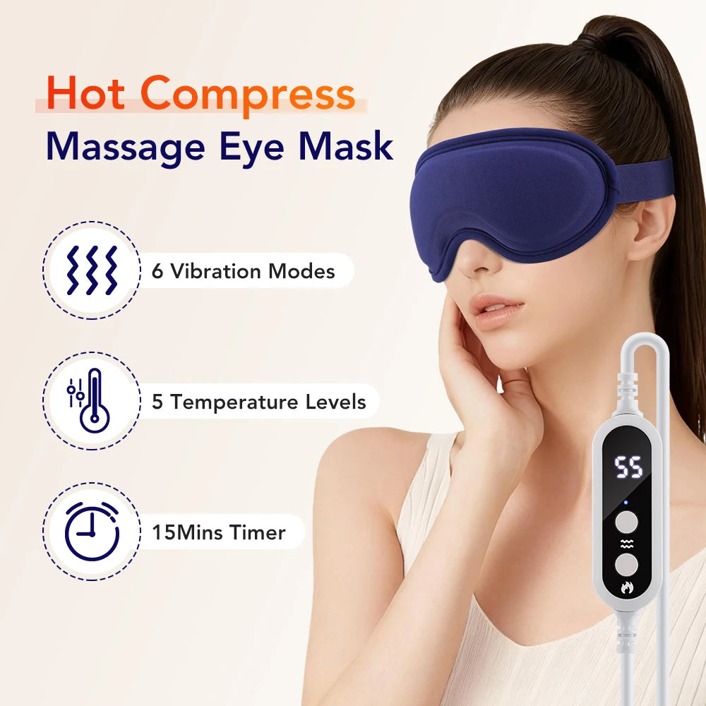 Electric Heated Eye Massager with 3D Vibration