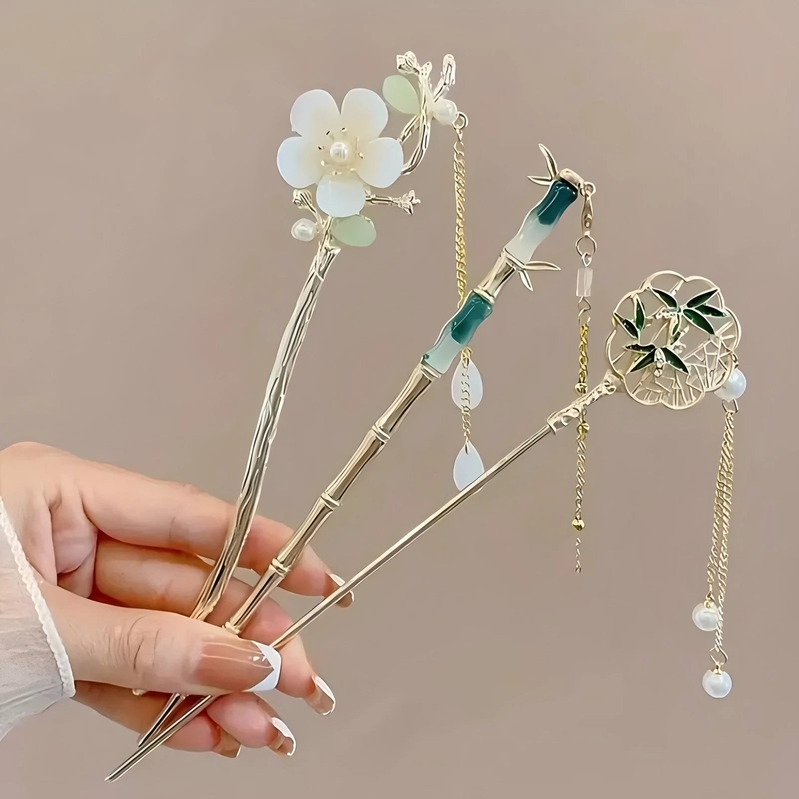 Floral Tassel Hair Stick