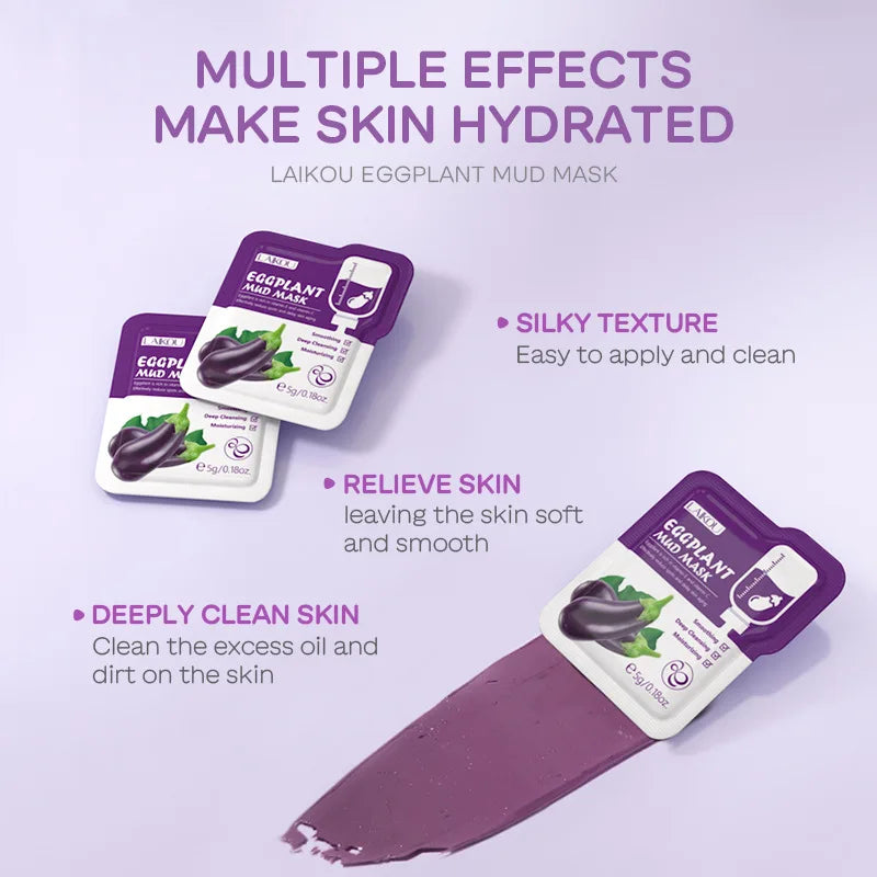 Eggplant Purifying Clay Face Mask Set (5-Pack)