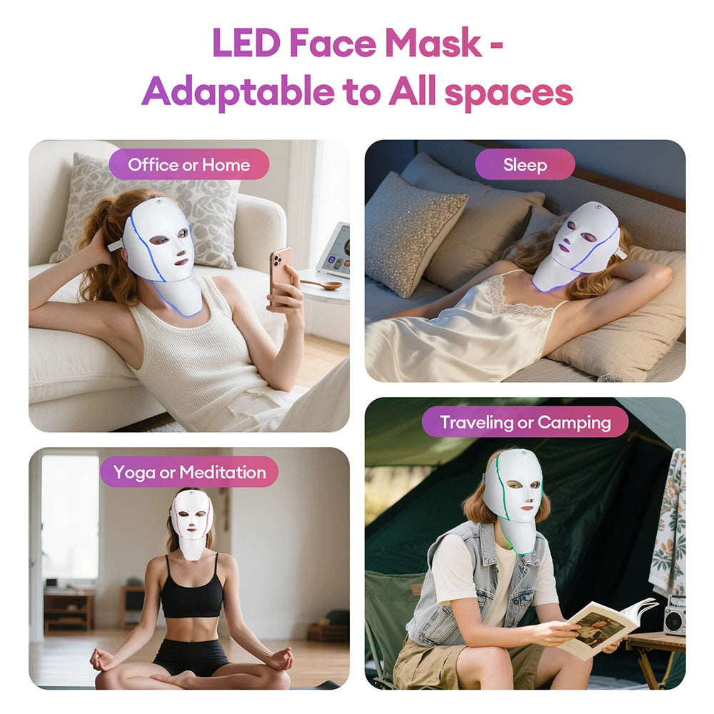 7-Color LED Face & Neck Light Therapy Mask
