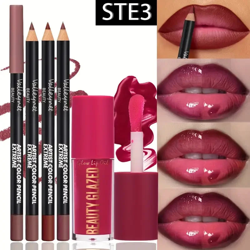 4-Piece Lip Liner & Lip Gloss Set