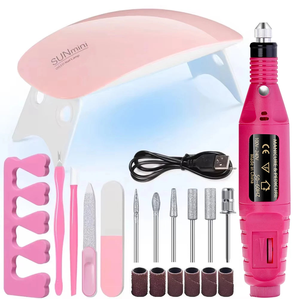 Electric Nail Drill & UV LED Nail Lamp Kit