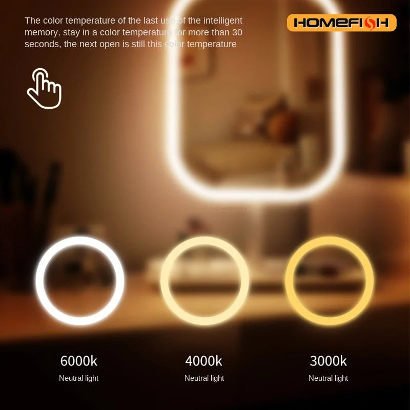 LED Vanity Makeup Mirror with 3 Color Lighting