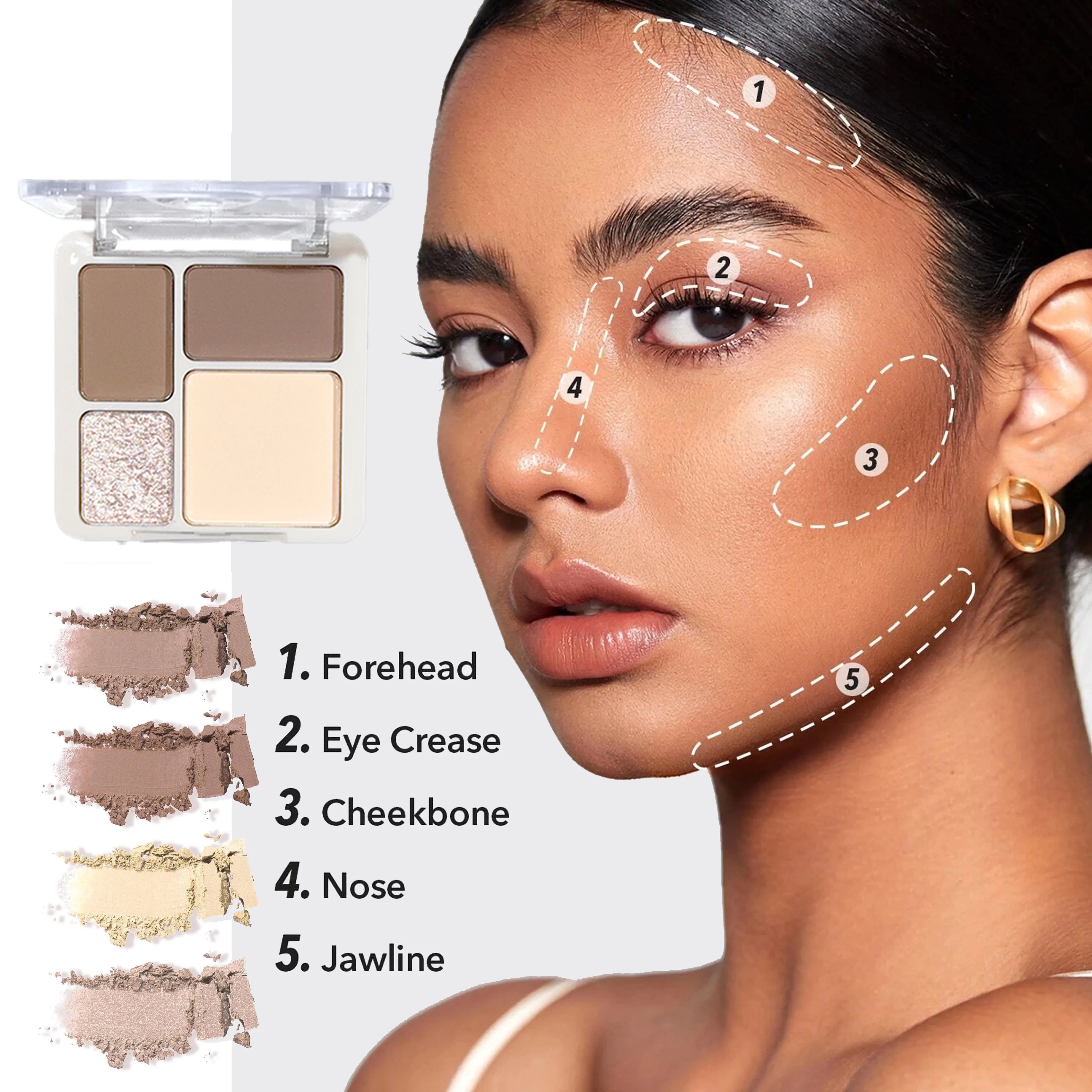4-Color Highlighter & Contour Palette