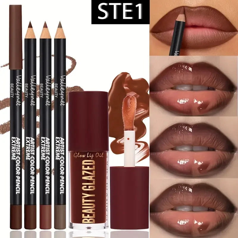 4-Piece Lip Liner & Lip Gloss Set