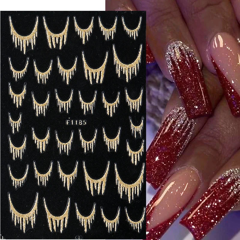 Reflective Glitter Nail Art Stickers