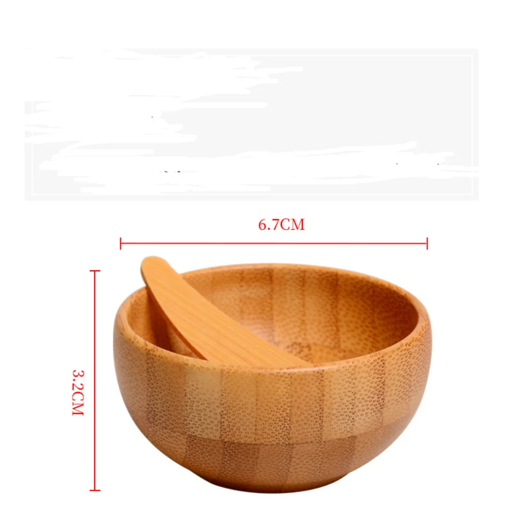 Mini Bamboo Face Mask Mixing Bowl Set