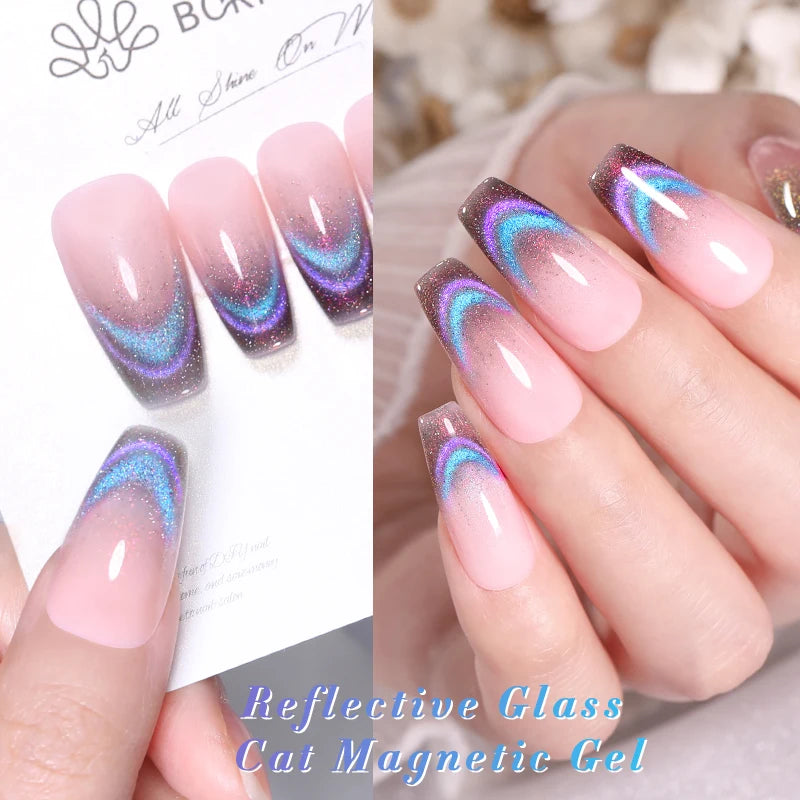 Black Glass Cat Eye Gel Polish