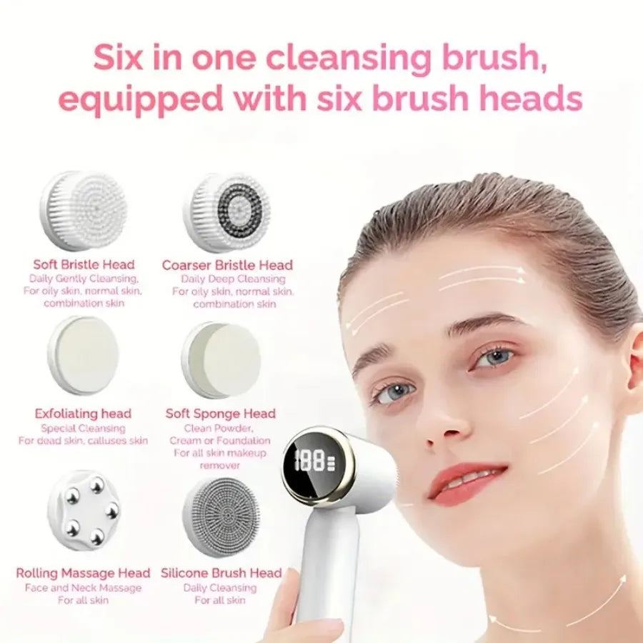 6-in-1 Ultrasonic Facial Cleansing Device