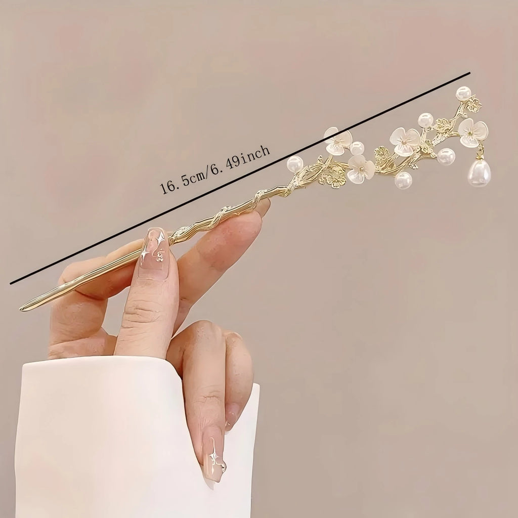 Floral Tassel Hair Stick