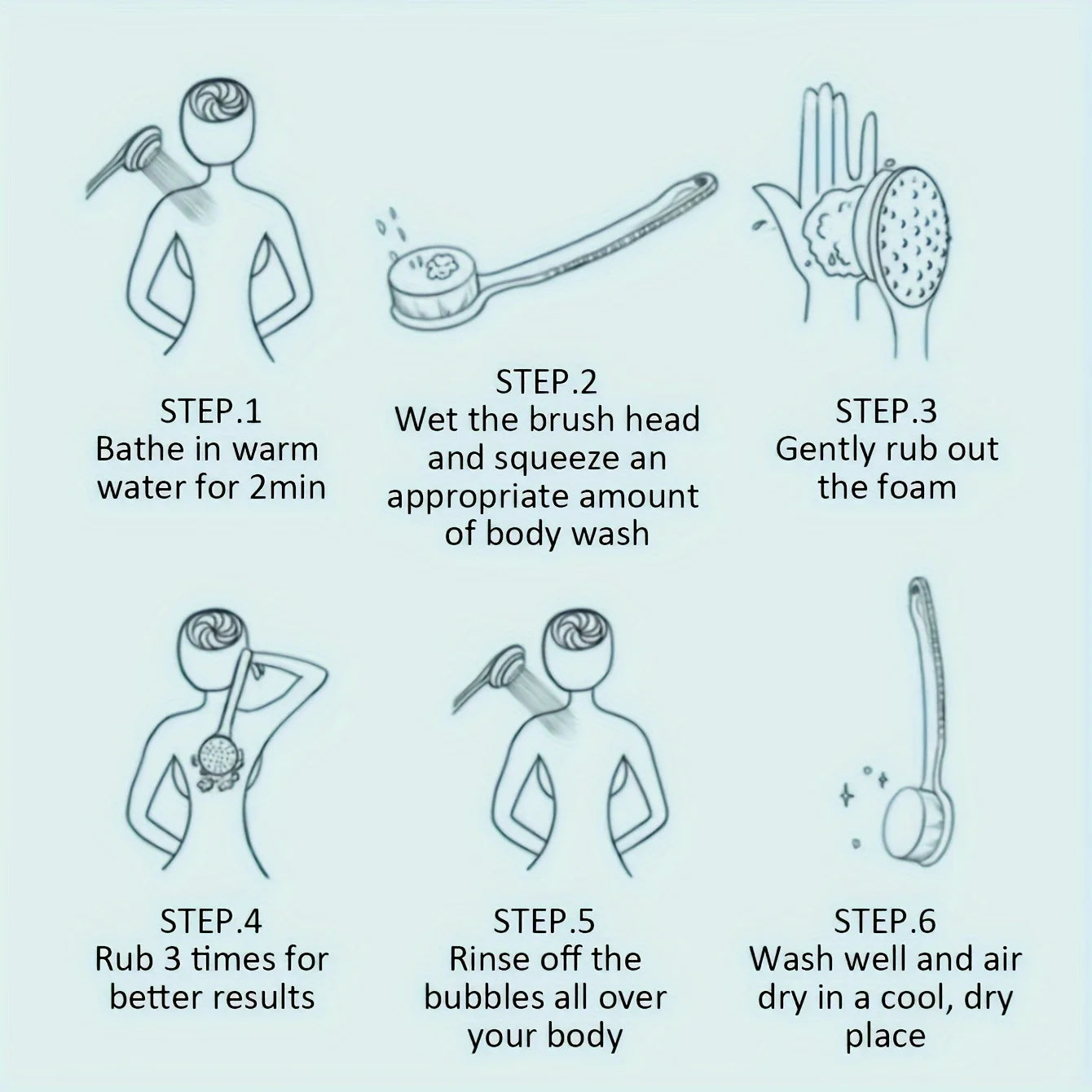 Long Handle Exfoliating Bath Brush