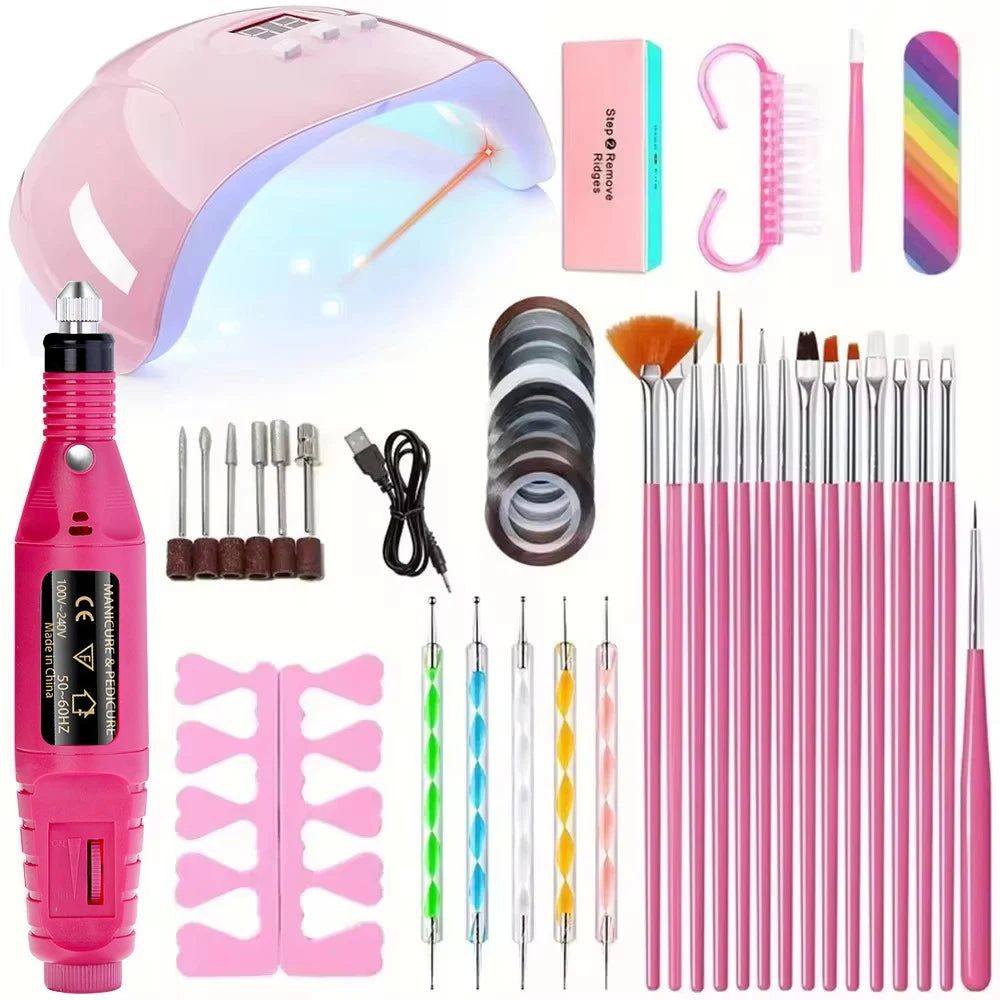 Electric Nail Drill & UV LED Nail Lamp Kit