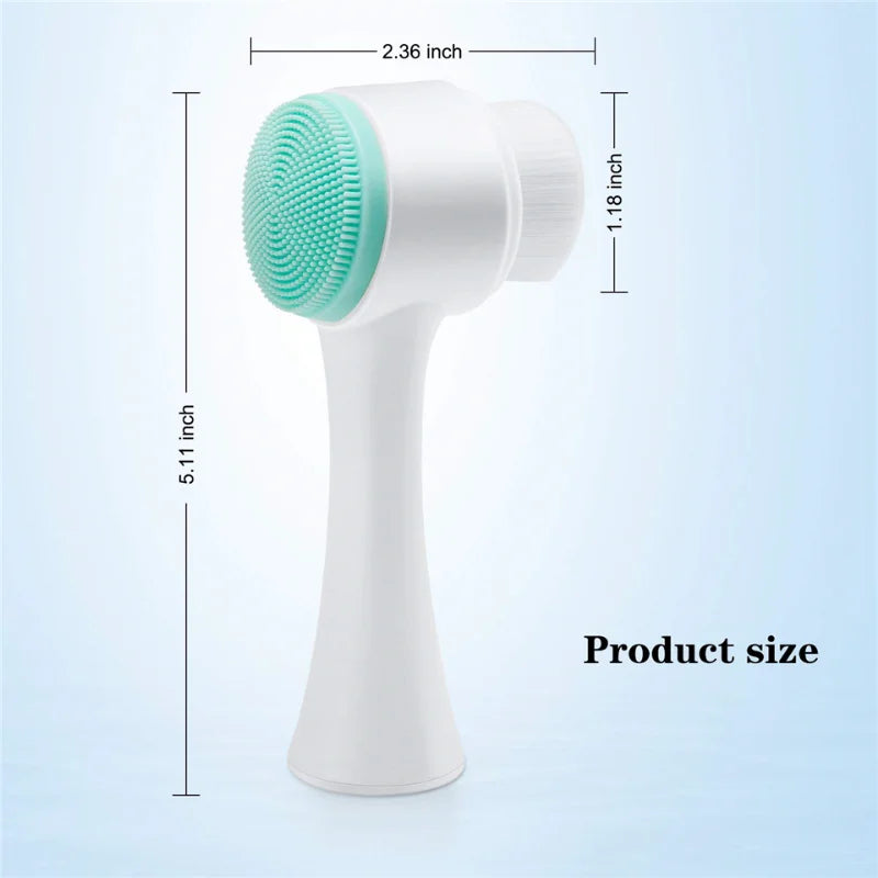 3D Double-Sided Silicone Facial Cleansing Brush