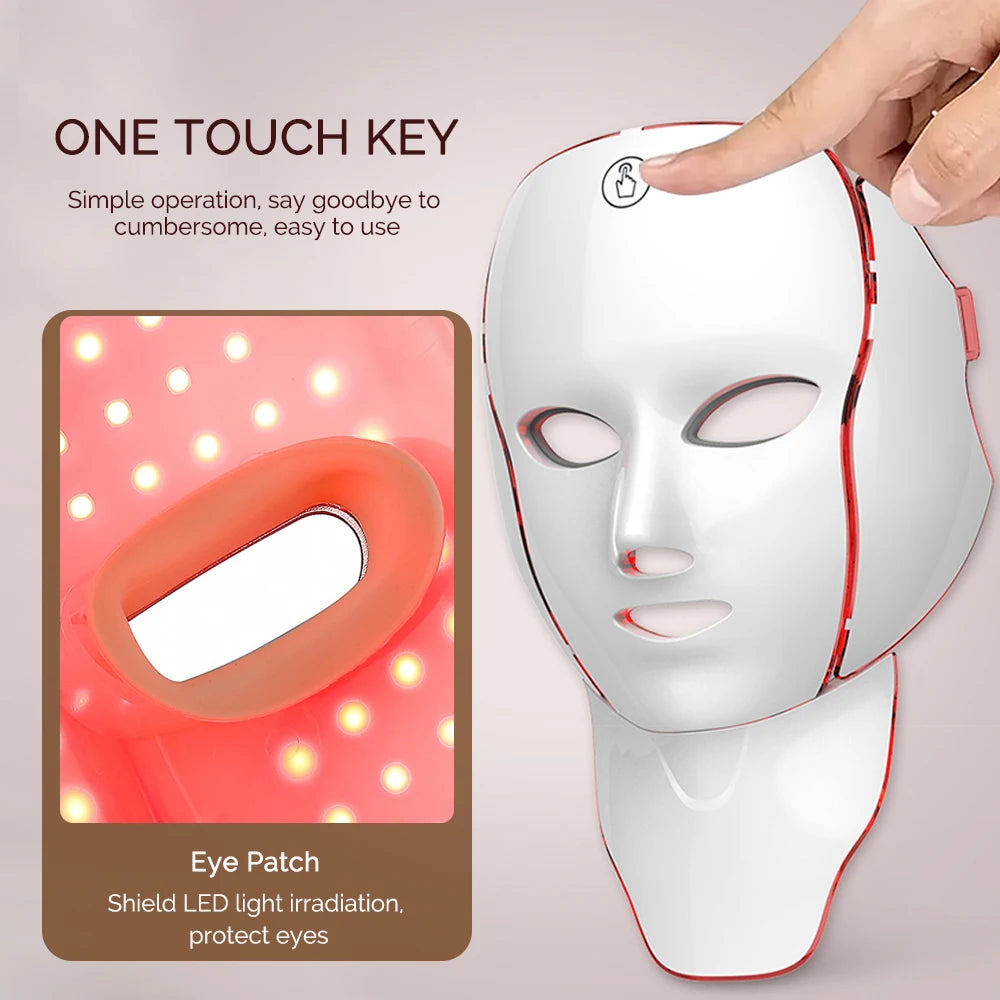 7-Color LED Face & Neck Light Therapy Mask