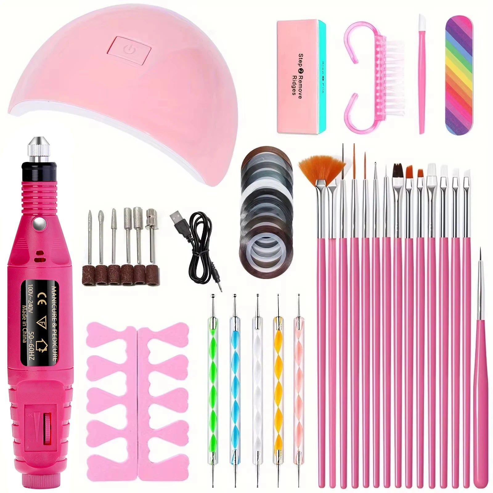 Electric Nail Drill & UV LED Nail Lamp Kit