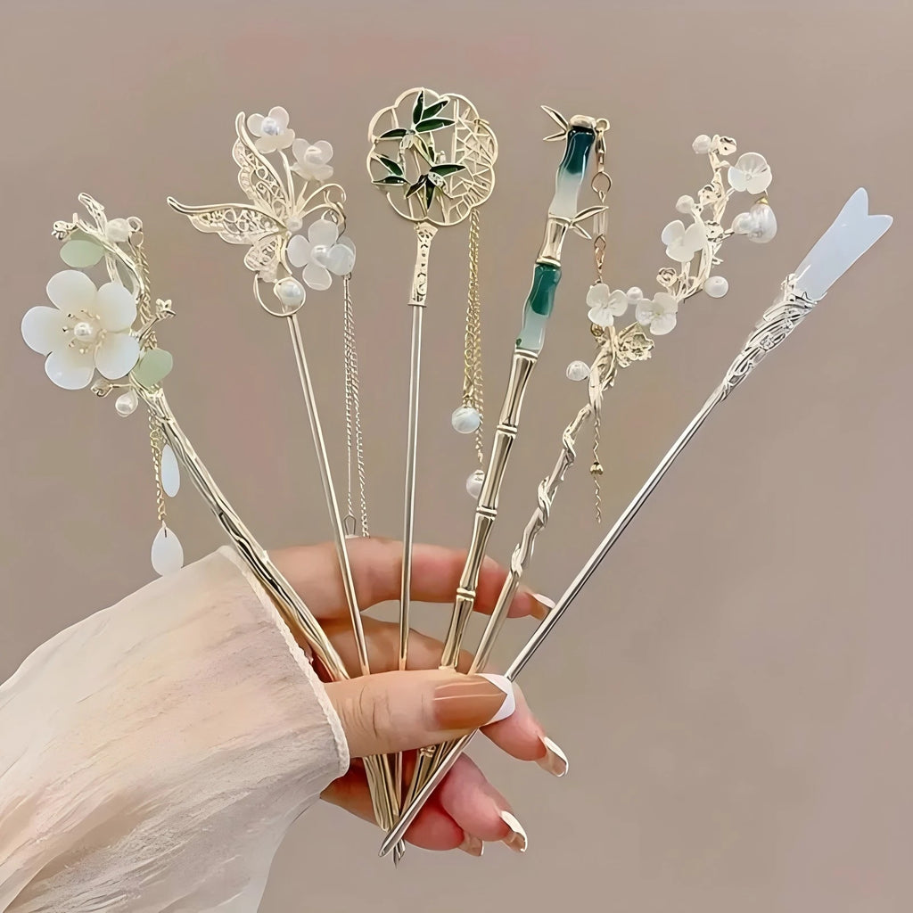 Floral Tassel Hair Stick