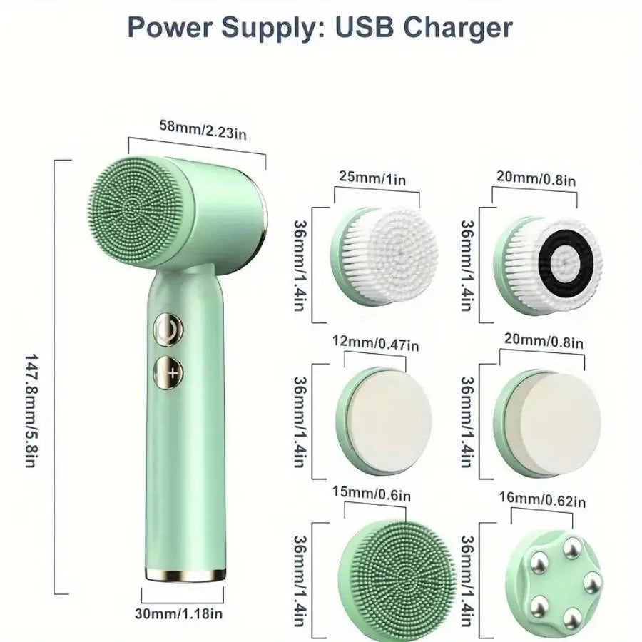 6-in-1 Ultrasonic Facial Cleansing Device