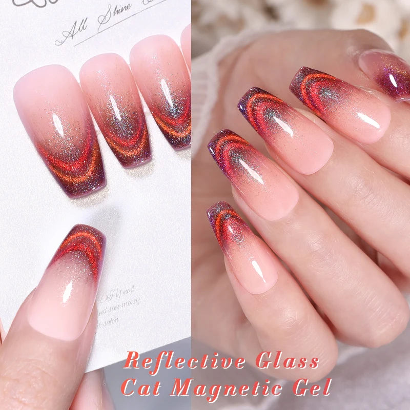 Black Glass Cat Eye Gel Polish
