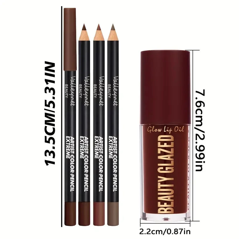 4-Piece Lip Liner & Lip Gloss Set