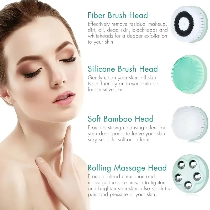 4-in-1 Waterproof Facial Cleansing Brush