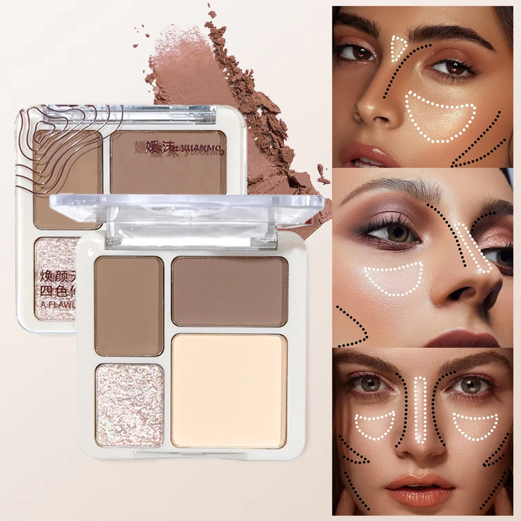 4-Color Highlighter & Contour Palette