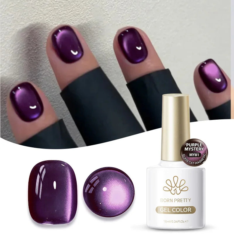Black Glass Cat Eye Gel Polish