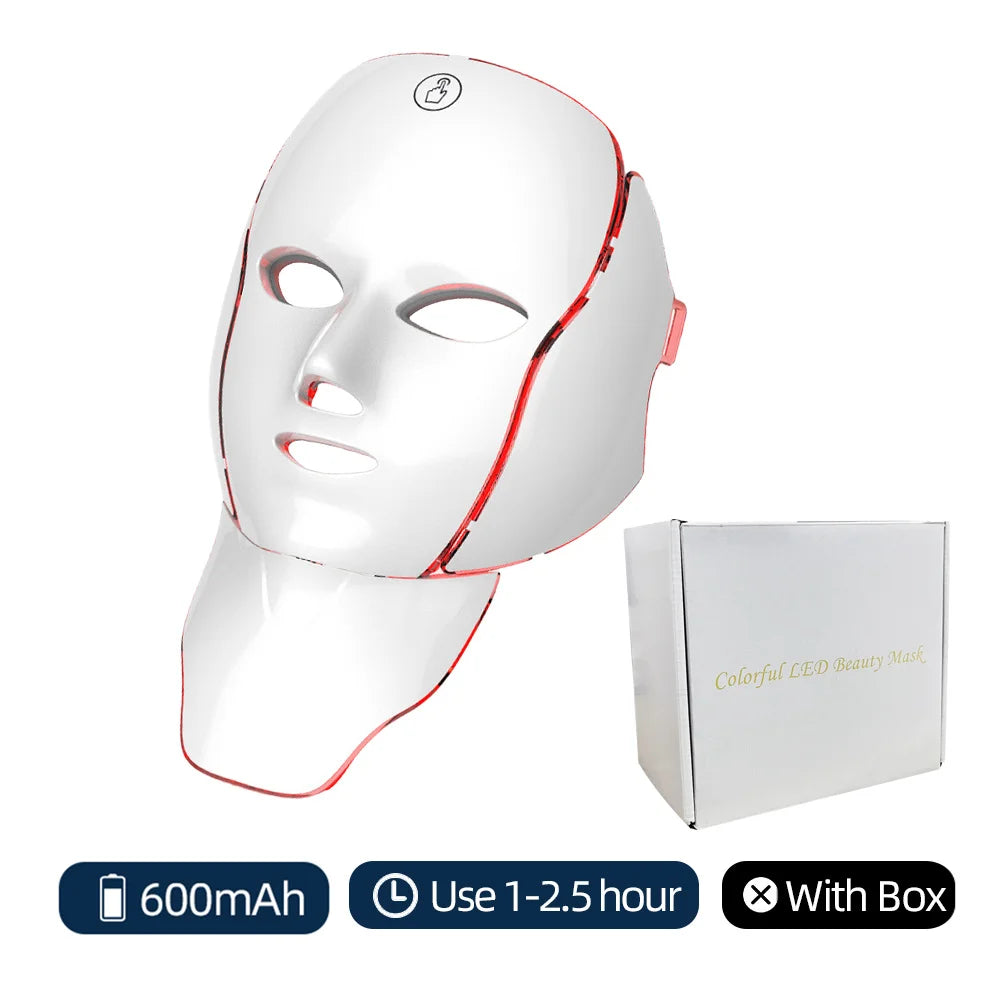 7-Color LED Face & Neck Light Therapy Mask