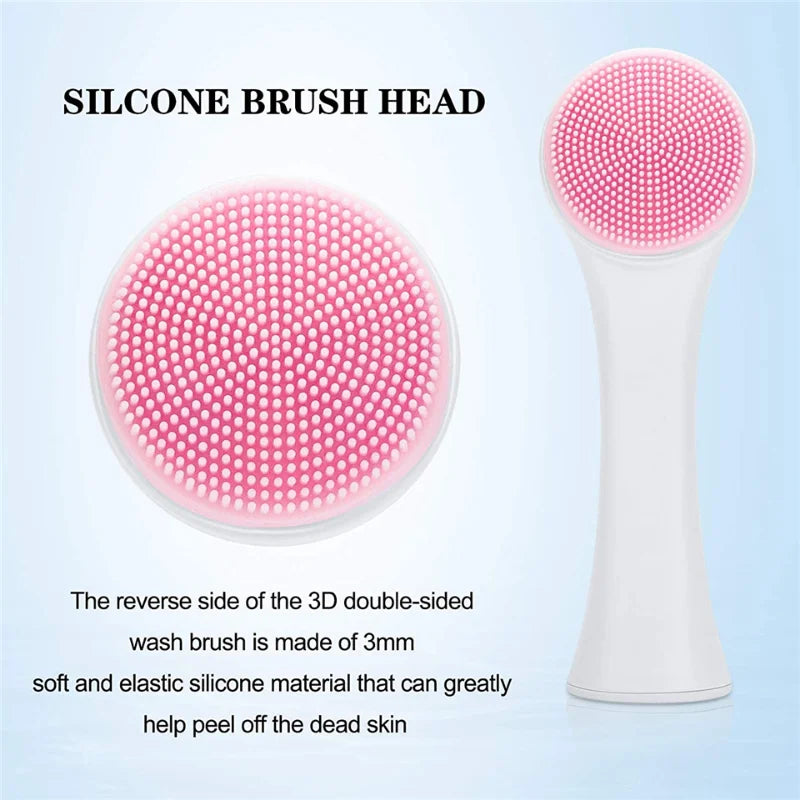 3D Double-Sided Silicone Facial Cleansing Brush