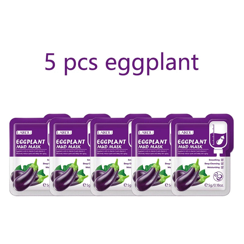 Eggplant Purifying Clay Face Mask Set (5-Pack)