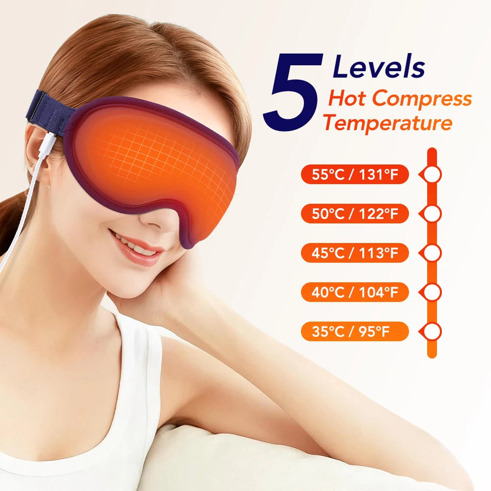 Electric Heated Eye Massager with 3D Vibration