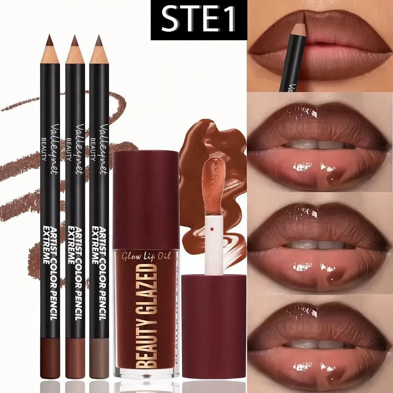 4-Piece Lip Liner & Lip Gloss Set