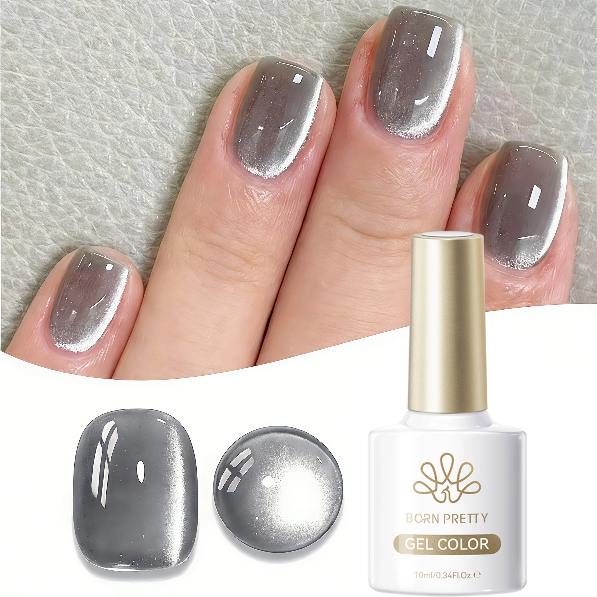 Black Glass Cat Eye Gel Polish