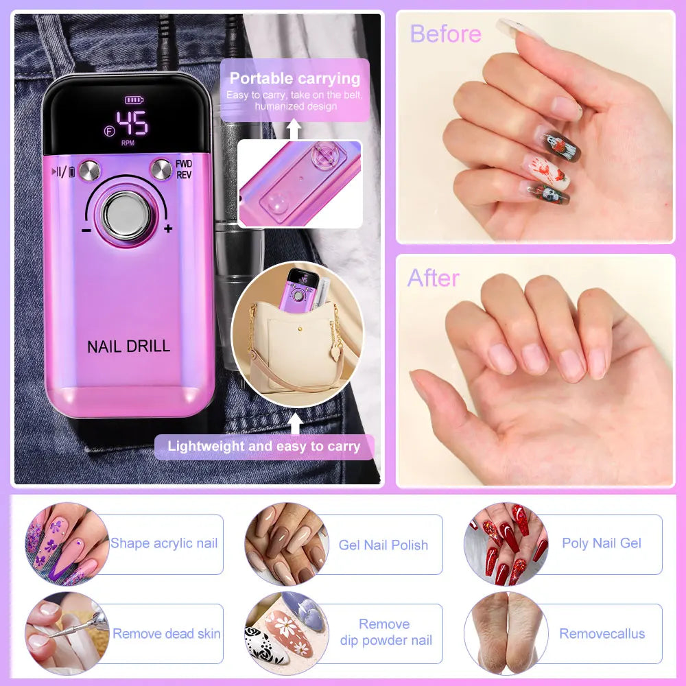 Professional Rechargeable Electric Nail Drill