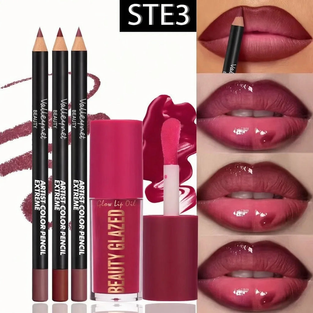 4-Piece Lip Liner & Lip Gloss Set