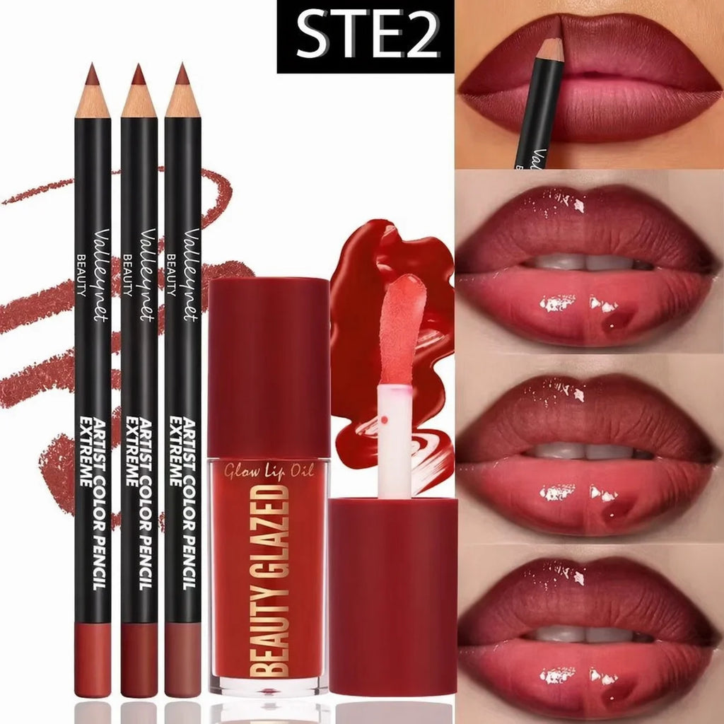 4-Piece Lip Liner & Lip Gloss Set