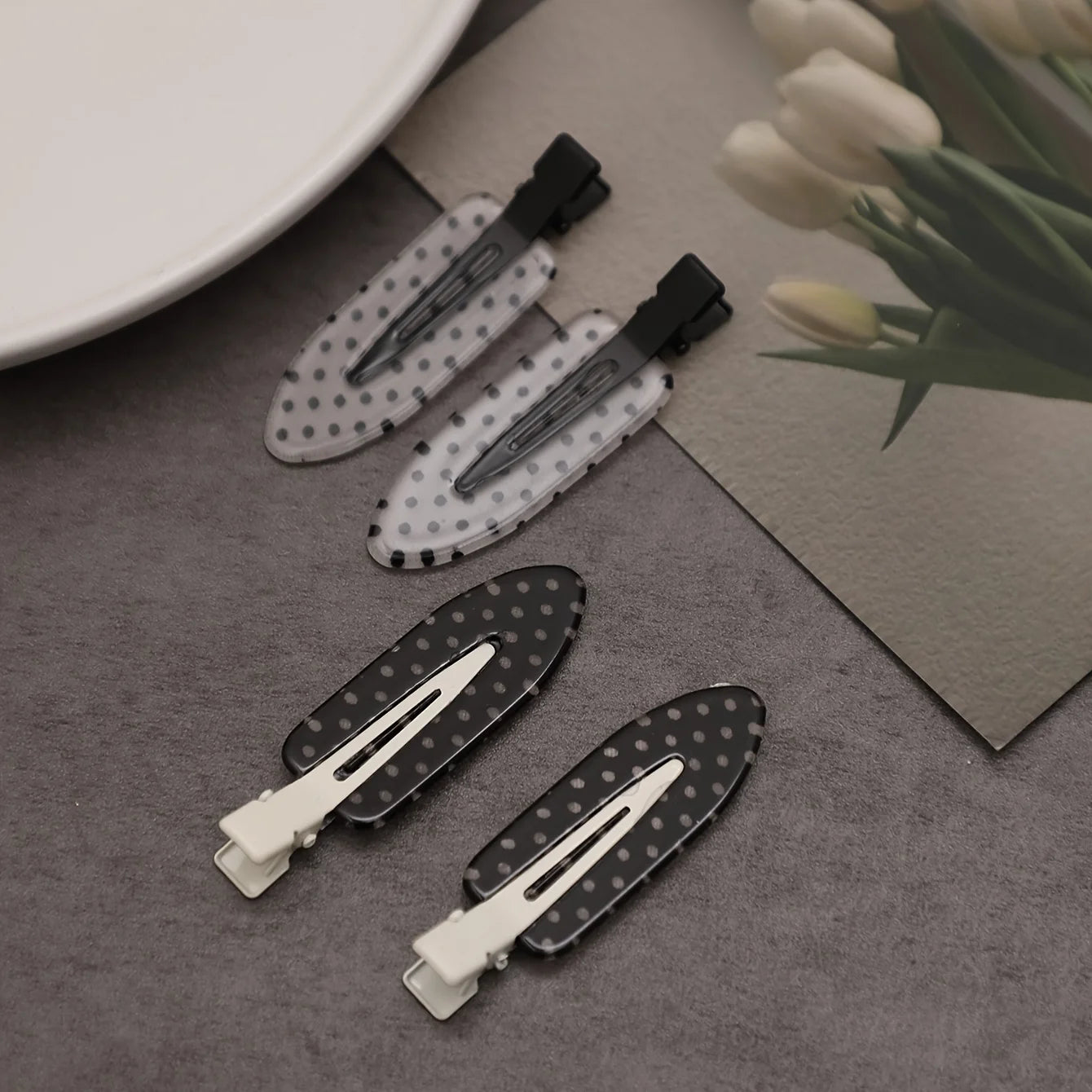 4-Piece Acrylic Duckbill Hair Clip Set