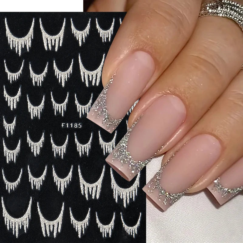 Reflective Glitter Nail Art Stickers