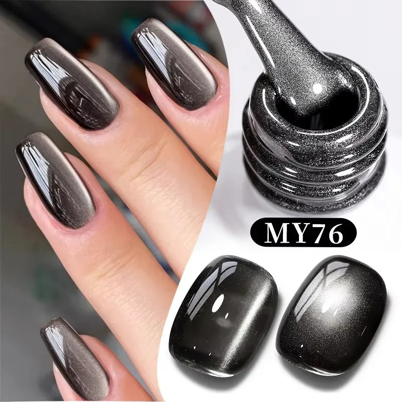 Black Glass Cat Eye Gel Polish
