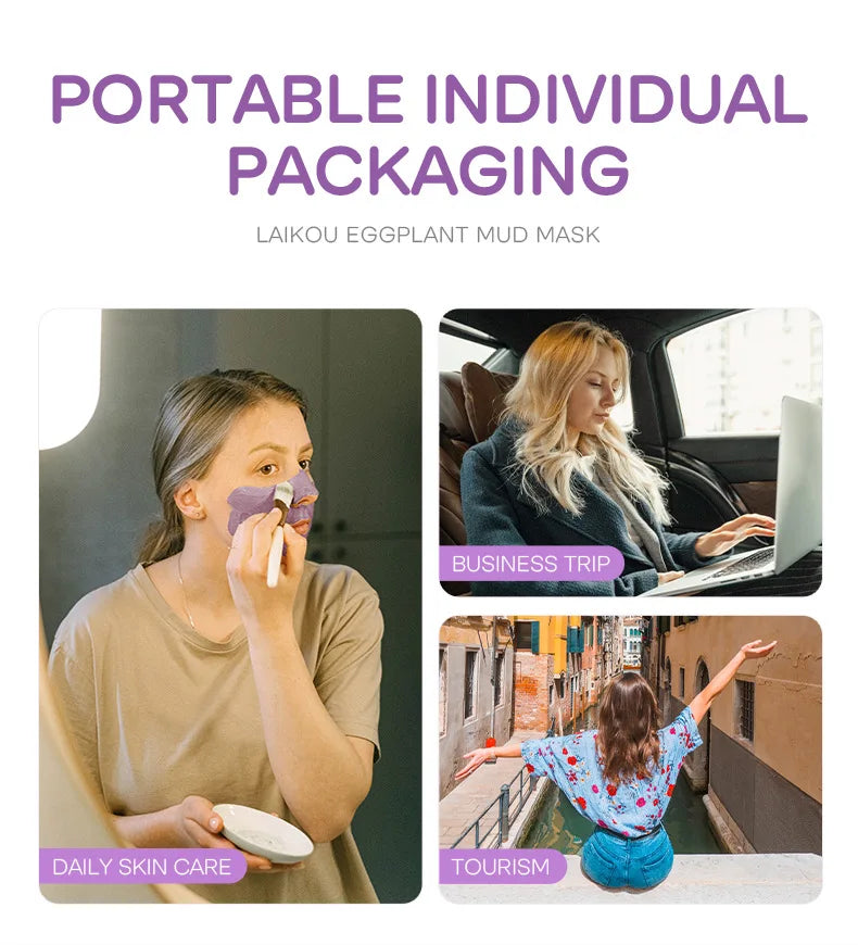 Eggplant Purifying Clay Face Mask Set (5-Pack)