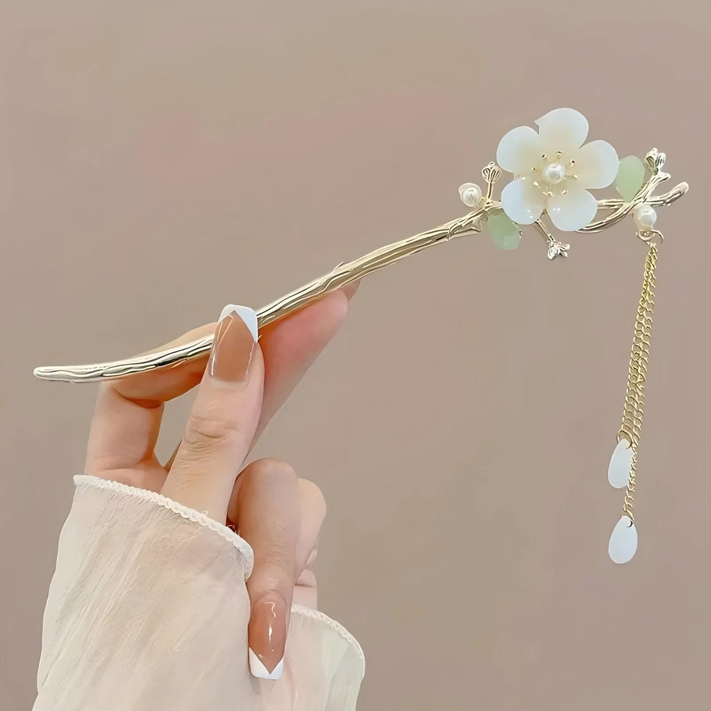 Floral Tassel Hair Stick
