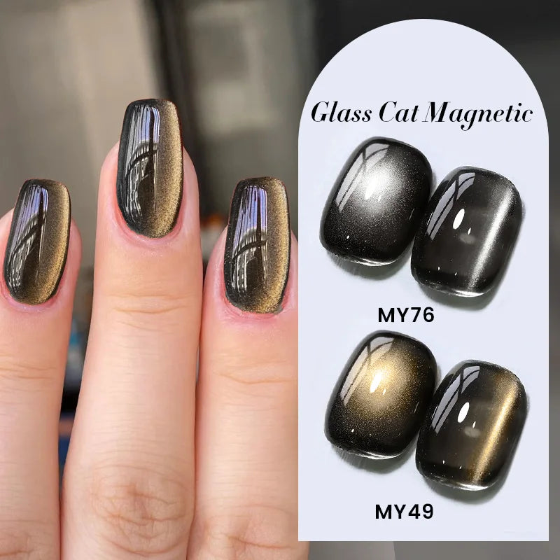 Black Glass Cat Eye Gel Polish