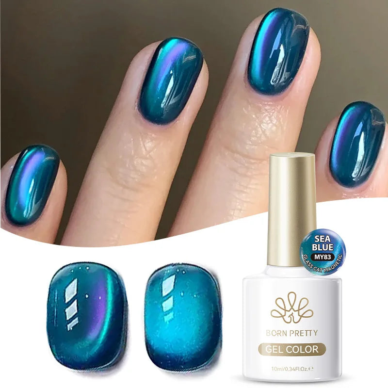 Black Glass Cat Eye Gel Polish