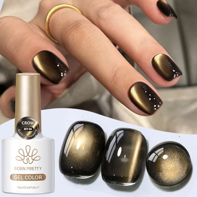 Black Glass Cat Eye Gel Polish